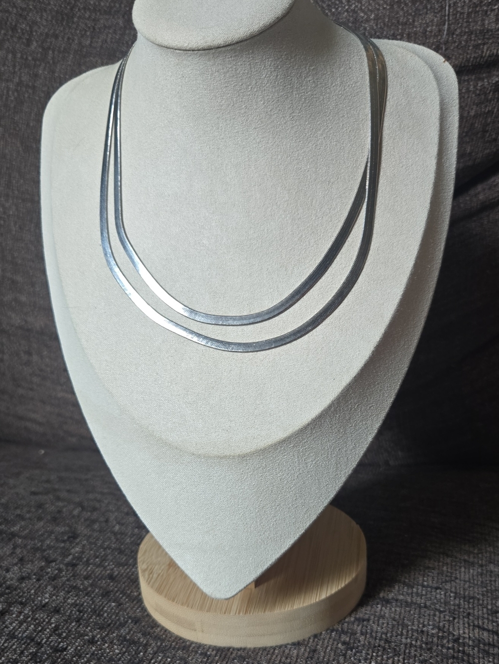Vintage Serpentine Snake Double-Layer Silver Tone Necklace💫 80s